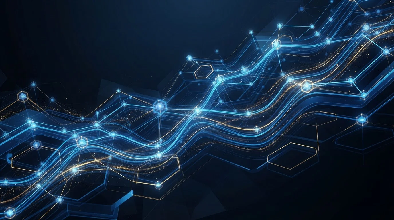 Representación abstracta de una red blockchain rápida y de bajo coste