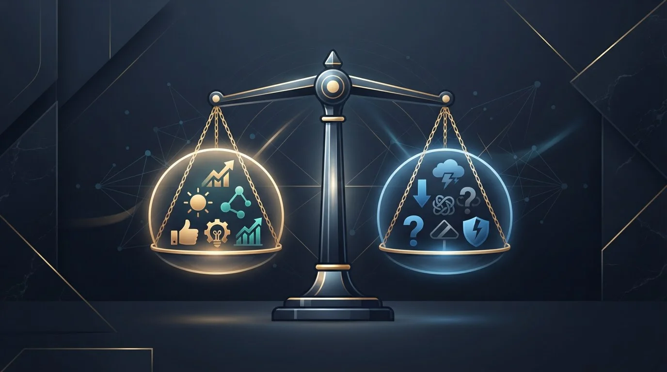 Balanza ilustrando las ventajas y desventajas de pagar con BNB