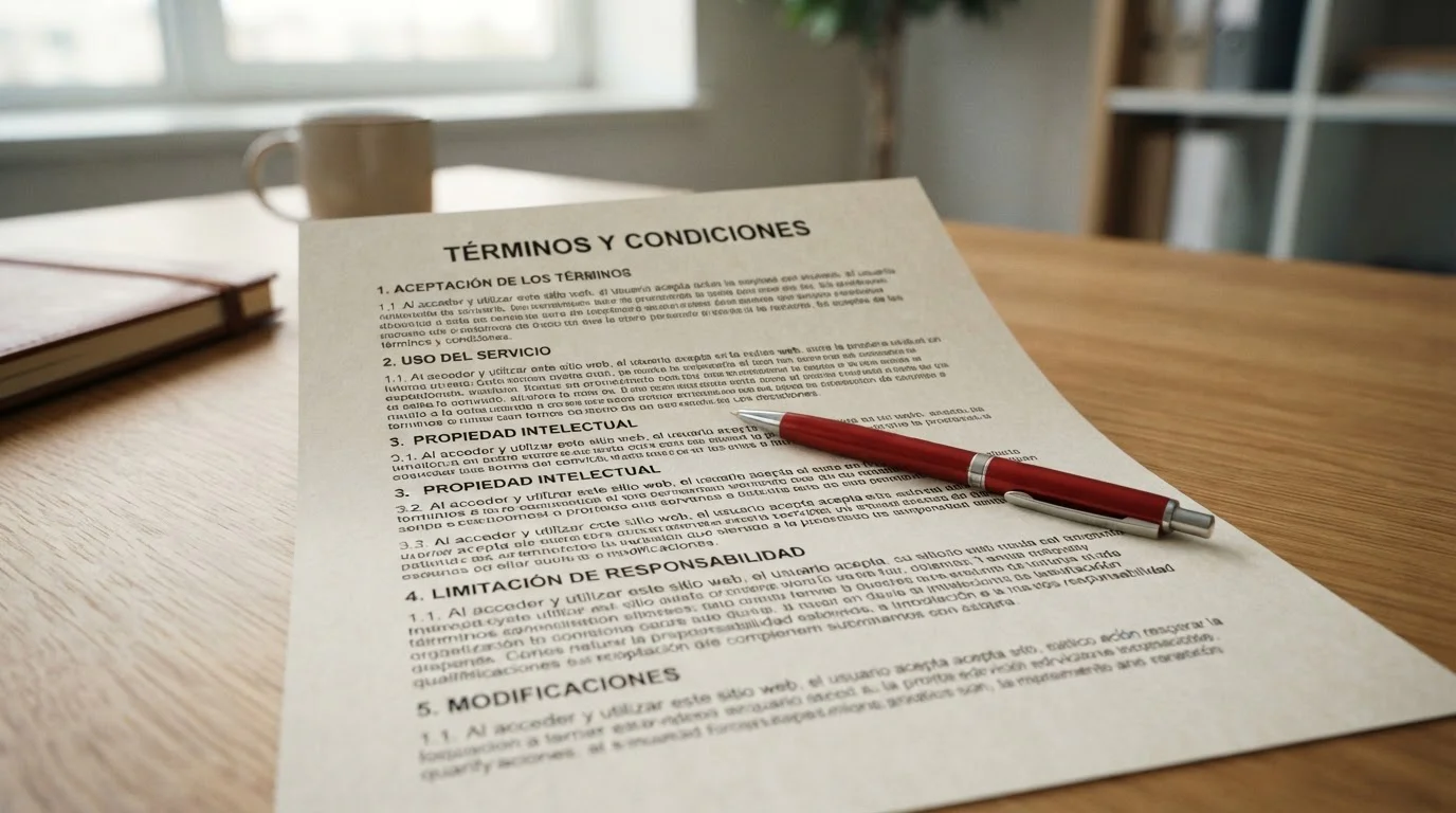 Documento de condiciones de un bono de bienvenida en un casino español