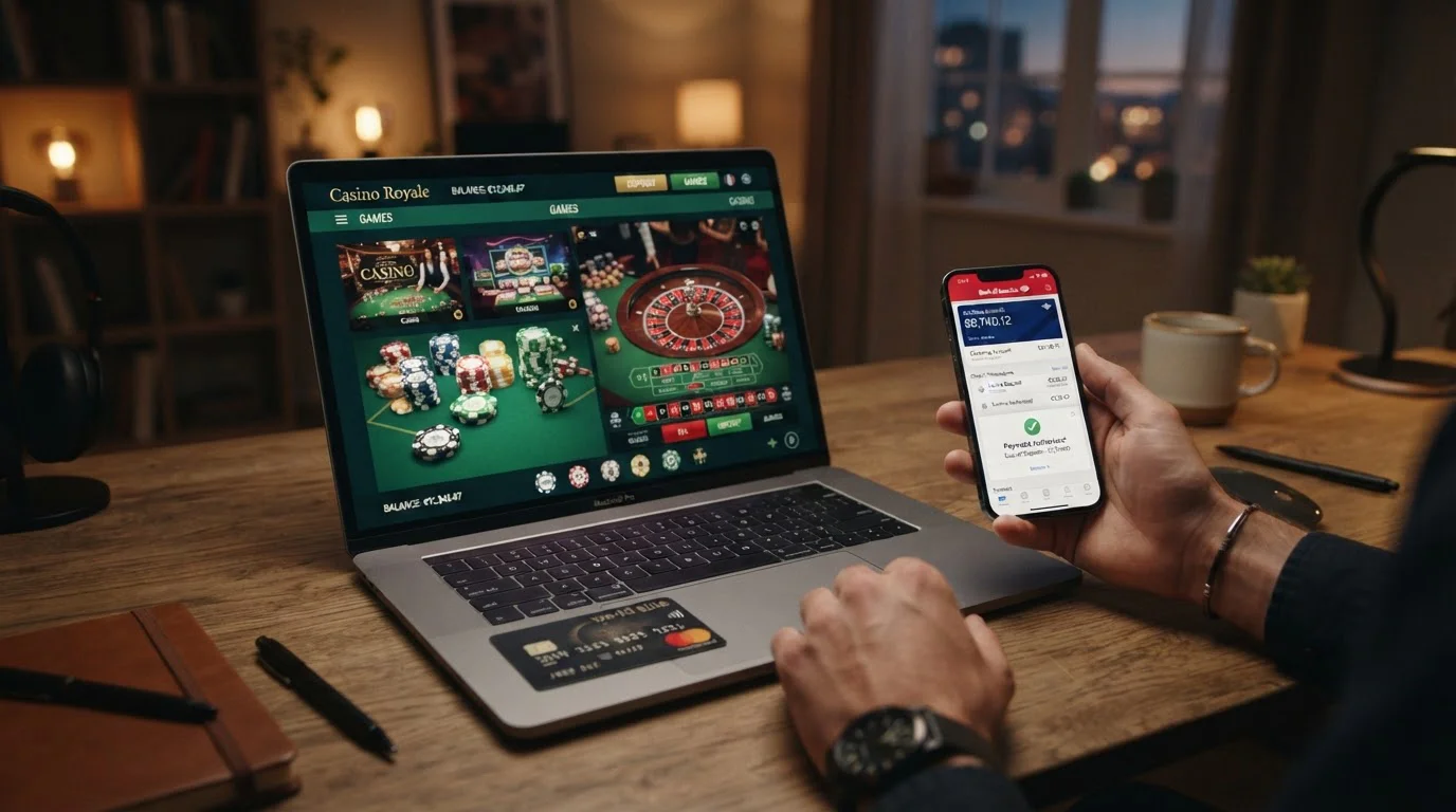 Pago en un casino online con tarjeta de crédito desde el ordenador