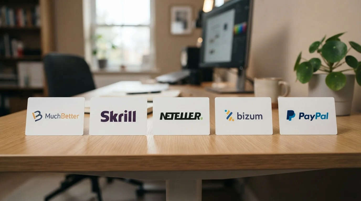 Iconos de métodos de pago en fila: MuchBetter, Skrill, Neteller, Bizum, PayPal