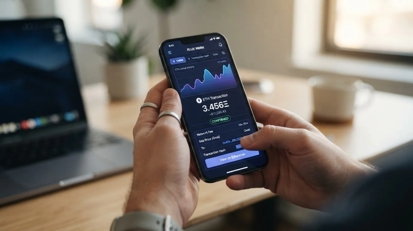 Proceso de depósito ETH desde wallet móvil a casino online