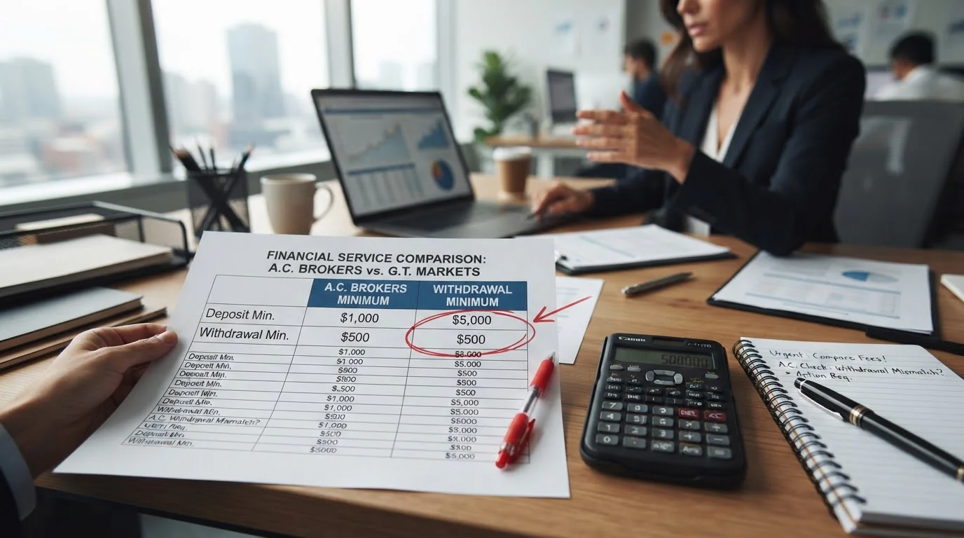 Documento comparativo mostrando depósito mínimo versus retiro mínimo en casinos