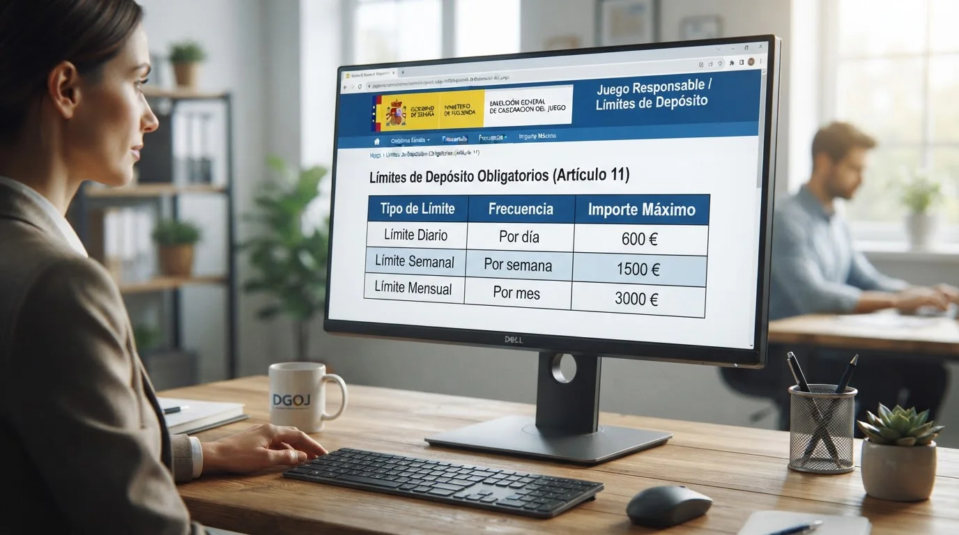 Documento oficial de la DGOJ mostrando regulación de límites de depósito en casinos españoles