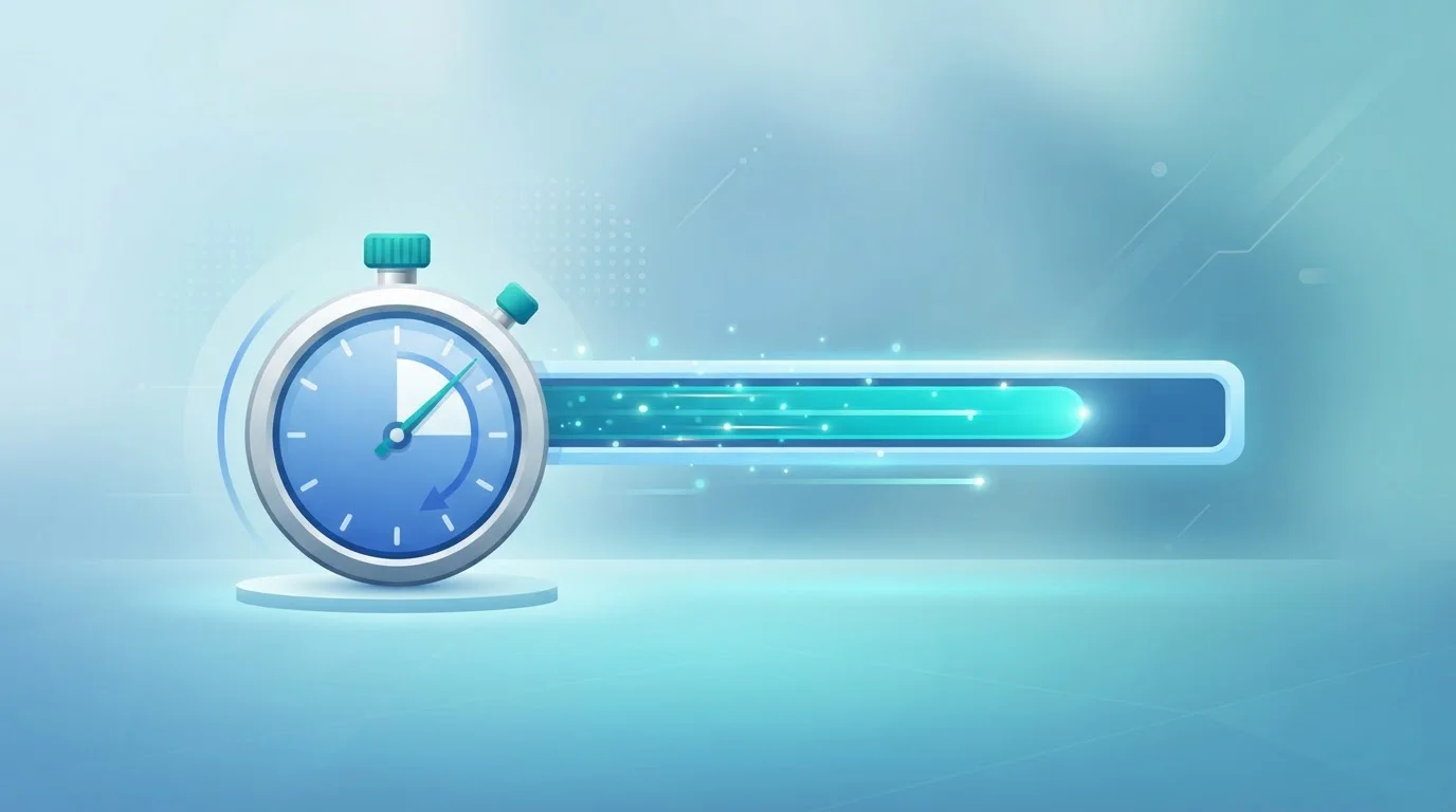 Reloj y barra de progreso ilustrando los tiempos de retiro con una cartera electrónica