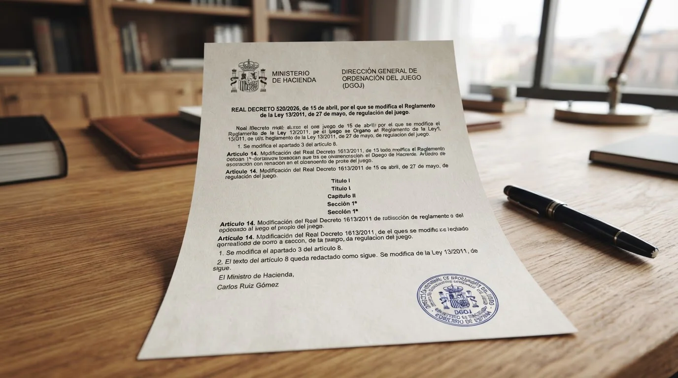Documento oficial con sello DGOJ y normativa sobre trazabilidad de fondos