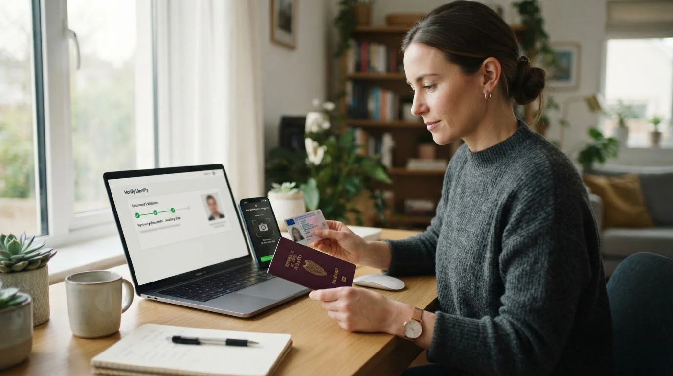 Persona revisando documentación de verificación KYC