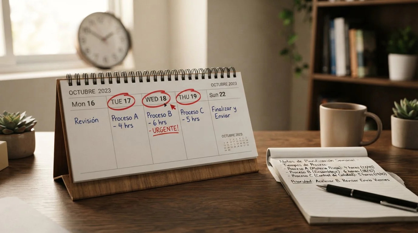 Calendario marcando días de procesamiento de retiro