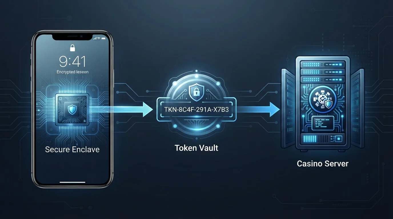 Diagrama técnico de tokenización Apple Pay con Device Account Number