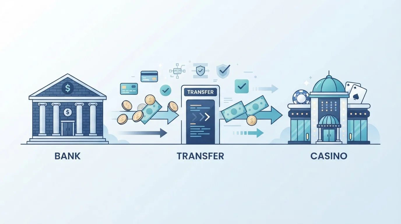 Flujo de depósito y retirada por transferencia bancaria